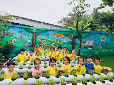 HOẠT ĐỘNG KHÁM PHÁ VƯỜN RAU THỦY CANH CÂY RAU MUỐNG – LỚP CHỒI 4