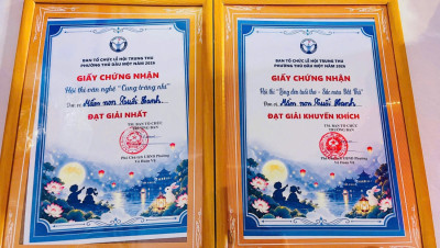 CHÚC MỪNG TRƯỜNG MẦM NON TUỔI XANH: GIẢI NHẤT “CUNG TRĂNG NHÍ” & GIẢI KHUYẾN KHÍCH “LỒNG ĐÈN TUỔI THƠ – SẮC MÀU ĐẤT THỦ” 🏮🏆